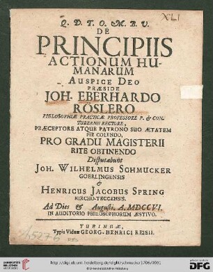De Principiis Actionum Humanarum