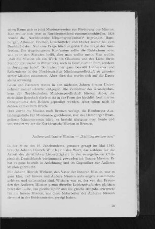 Äußere und Innere Mission - "Zwillingsschwestern"