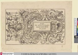 [Kartusche mit Zitat von Theognis; Cartouche met een citaat van Theognis]