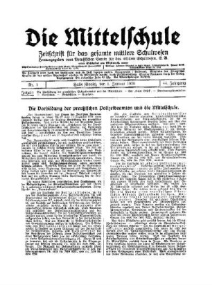 Die Vorbildung der preußischen Polizeibeamten und die Mittelschule
