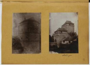 Backofenturm, Nördlingen. Berger Tor, Nördlingen: Ansichten (aus: Skizzen- und Fotoalbum 24)