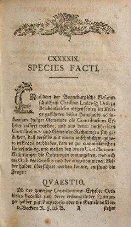 D. Theoph. Christian Beckers Hochfürstl. Hessen-Casselischen Commißionsraths und Reservaten-Commissarii Sammlung merkwürdiger Rechtsfälle, 3