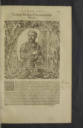 Cosmus Medices Florentinorum Princeps.