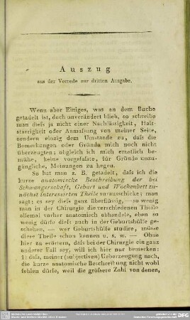 Auszug aus der Vorrede zur dritten Ausgabe
