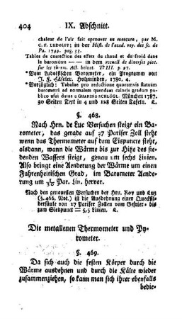 Die metallenen Thermometer und Pyrometer