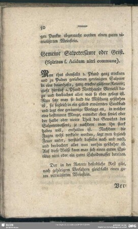 Gemeine Salpetersäure oder Geist