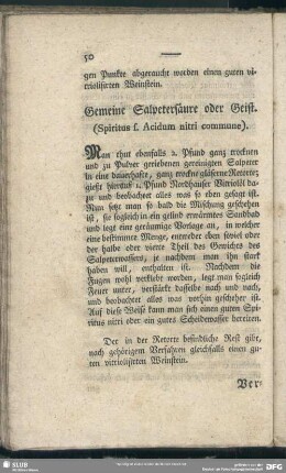 Gemeine Salpetersäure oder Geist