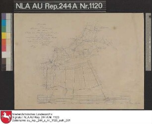 Karte von einem Teil des Oberledinger Landes von Flachsmeer bis Ihrhove Zeichnung von Reinhold Papier auf Leinen Format 45,7x33,8 M 1:26.700 (ca)