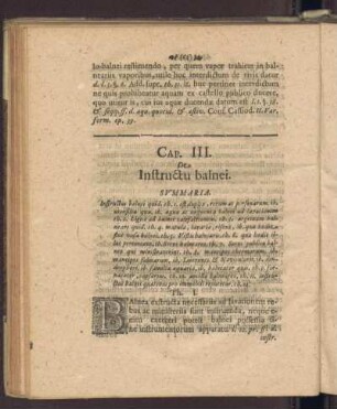 Cap. III. De Instructu balnei