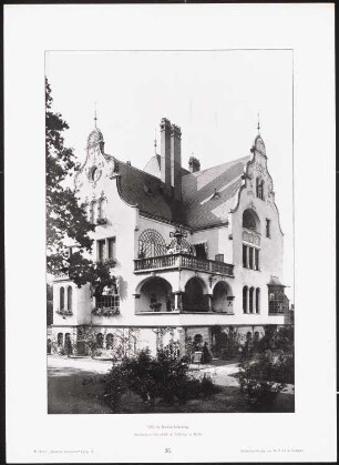 Villa Prof. Albert Neisser, Breslau-Scheitnig: Ansicht (aus: Moderne Neubauten, 4.Jg., 1898ff, hrsg. W. Kick)