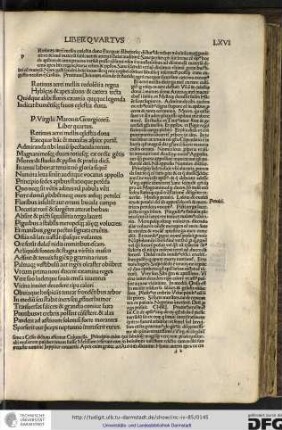 Publii Virgilii Maronis Georgicorum liber quartus.