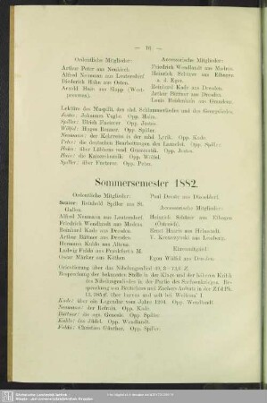 Sommersemester 1882