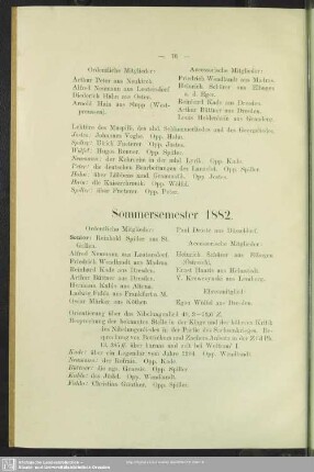 Sommersemester 1882