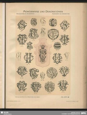 Dekorationen [Kartuschen], Adels- und Alliance-Monogramme