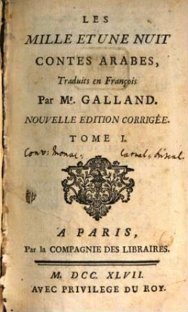 Les Mille Et Une Nuit : Contes Arabes, 1