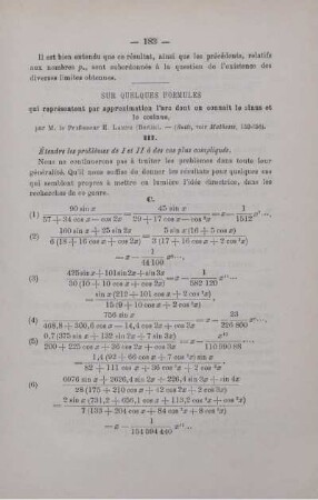 SUR QUELQUES FORMULES.