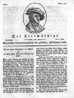 Nro. 127, Donnerstag, den 27. Juny 1811