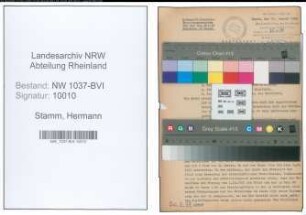 Entnazifizierung Hermann Stamm , geb. 23.09.1904 (Schlosser)