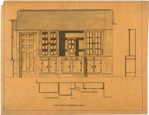 Billing, Hermann; Baden-Baden, Vincentistr. 21-23; Villa E. Maurer - Wandabwicklung mit Buffet (Ansichten; Schnitt)