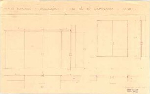 Littmann, Max; Bocksberg; Hofgut, Stallgebäude - Tor für Wagenremise (Grundrisse, Ansichten,Schnitt)