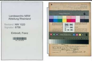 Entnazifizierung Franz Einbrodt , geb. 28.02.1888 (Kaufmaennischer Angestellter)
