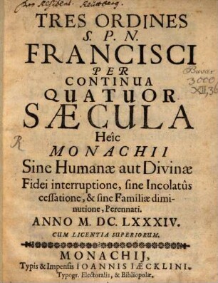 Tres ordines S. P. N. Franciscan