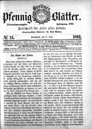 No. 24, Sonnabend, den 9. Juni