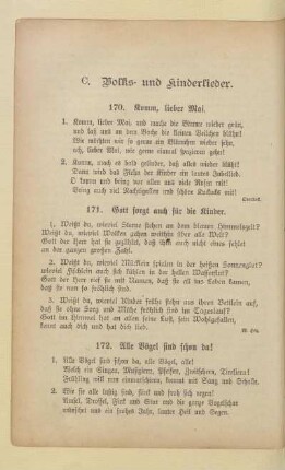 C. Volks- und Kinderlieder