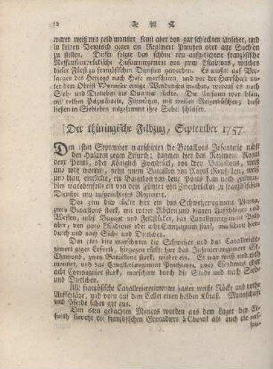 Der thüringische Feldzug, September 1757