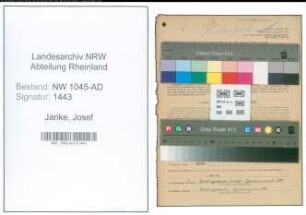Entnazifizierung Josef Janke , geb. 05.02.1898 (Polizist)
