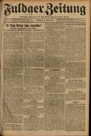 Ausgabe vom Mittwoch, den 10. Mai 1922.