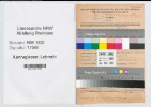 Entnazifizierung Lebrecht Kannegiesser, geb. 17.01.1890 (Arbeiter)