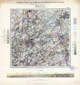 2504 [4409] Herne Flözkarte, Geologische Karte von Preußen und benachbarten deutschen Ländern
