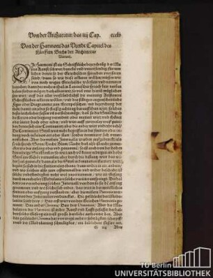 Von der harmoni das Vierde Capitel des Fünfften Buchs der Architectur Vitruuii.