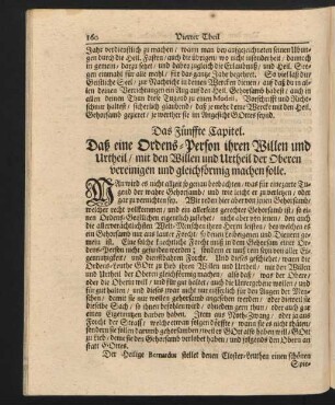 Das Fünffte Capitel. Daß eine Ordens-Person ihren Willen und Urtheil, ...