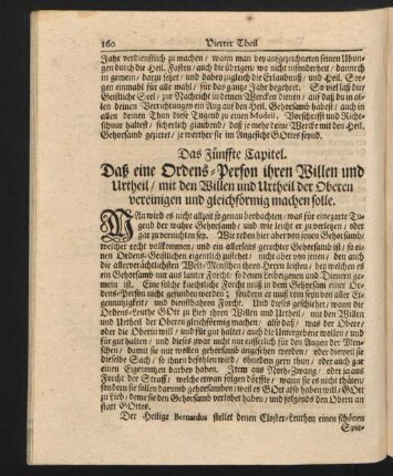 Das Fünffte Capitel. Daß eine Ordens-Person ihren Willen und Urtheil, ...