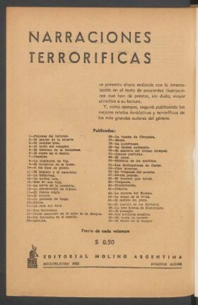 "Narraciones Terroríficas" publicados