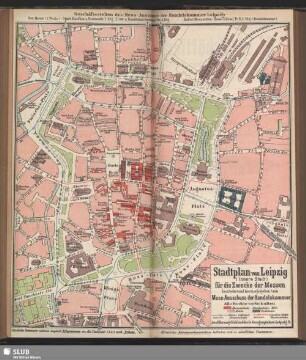 Stadtplan von Leipzig (innere Stadt) für die Zwecke der Messen