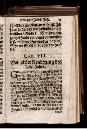 Von vieler Aenderung des Jubel-Jahrs