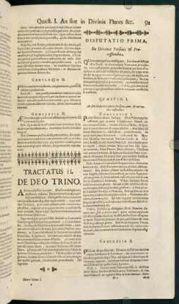 91-118, Tractatus II. De Deo Trino.