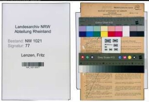 Entnazifizierung Fritz Lenzen , geb. 26.03.1893 (Angest.)
