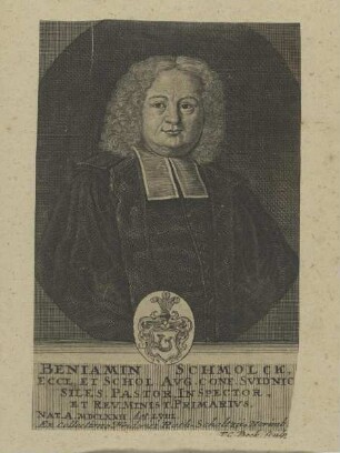 Bildnis des Beniamin Schmolck