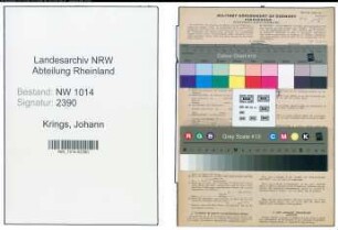 Entnazifizierung Johann Krings , geb. 04.03.1897 ()