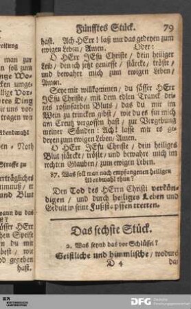 Das sechste Stück.