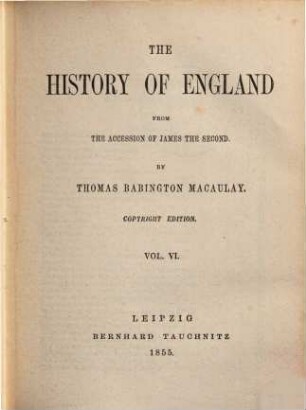 The history of England from the accession of James the Second, 6