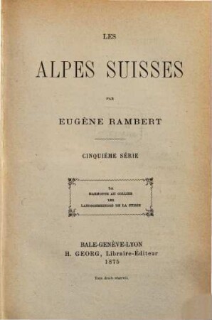 Les Alpes suisses, 5