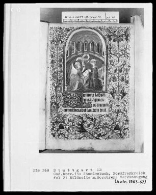 Lateinisches Stundenbuch — Verkündigung, Folio 21recto