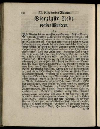 Vierzigste Rede von den Wundern.
