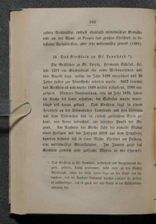 14. Das Kirchlein zu St. Leonhard.