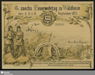 6. saechs. Feuerwehrtag zu Waldheim den 4. 5. u. 6. September 1875